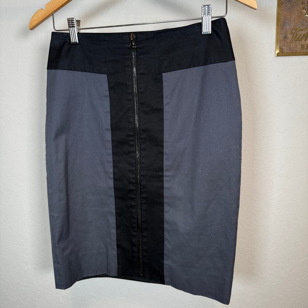 Women's Rag‎ & Bone Black and Gray Color Block Pencil Straight Skirt Size 28